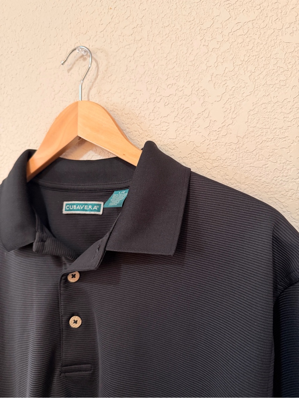 Cubavera Men’s Black Ribber Polo Golf Shirt Sz Large NWT - Picture 7 of 8